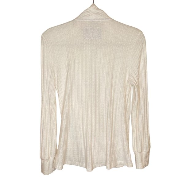 Maeve by Anthropologie Ivory Surplice Wrap Front Sweater, M Petite - Picture 3 of 8